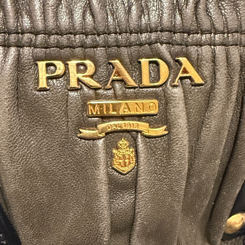 Prada Gray Leather Tote Bag - Picture 2 of 9